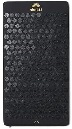 ShaktiMat [L'original depuis 2007] Tapis Acupression - Soulage douleur dans le Dos, Pieds, Nuque, Jambes - Améliore circulation sanguine & Sommeil - Coton Biologique - Fabrication éthique - Noir Onyx