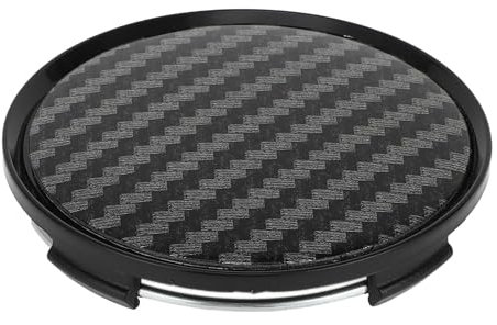 A ABSOPRO 63Mm 2.48 Motif En Fibre De Carbone Noir Cache-Moyeux De Roue De Voiture Universel Pour Suv Camion - Pack De 1