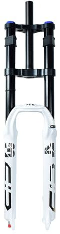 LYYCX Mountain Bike Forcella Anteriore 26 27,5 29 Pollici LYYCX-05 Forcella Sospensione Air Doppia Spalla per DH Downhill XC Offroad Bike(White,26 inch)