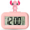 Wonlonda Cartoon Alram Clock Digital Alarm Clock 3 inch Small Size Mini LED Bedside with Charging Cable for Kids Teenagers Gift Bedroom Decor (pink)