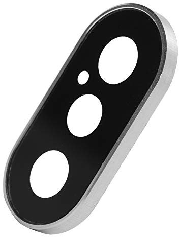 Rankomu Phone Camera Lens Film Phone Camera Tempered Glass Film Cover, Rear Camera Lens Protector for iPhone X/XR, Black and Silver, Scratch-Resistant, Easy Installation, 2 Pack
