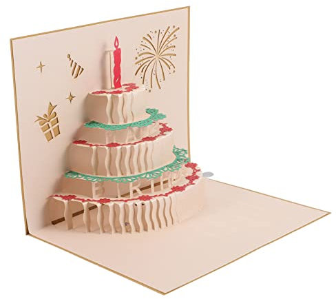 OFFSCH -Up-Geburtstagskarte mit Musik leuchtende Musik-Geburtstagstorte Grußkarte für Männer