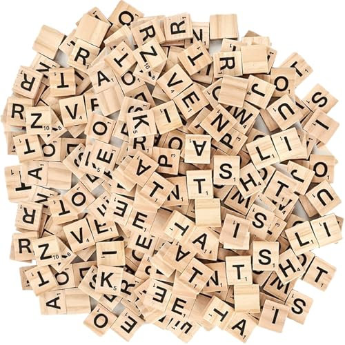 NLONLL 400 Stück Holzbuchstaben Klein Buchstaben Holz Fliesen mit Ziffern Alphabet Fliesen A bis Z Puzzle zum Spielen Holzbuchstaben zum Basteln mit Zahlenwerten für Kindererziehung DIY