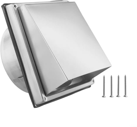 Zilimontt Vent Covers Exterior, Cowled Duct Cover With Gravity Flap With Louver Grille,Square Extractor Fan Vent Cover Grille With Backdraft Shutter(150mm)