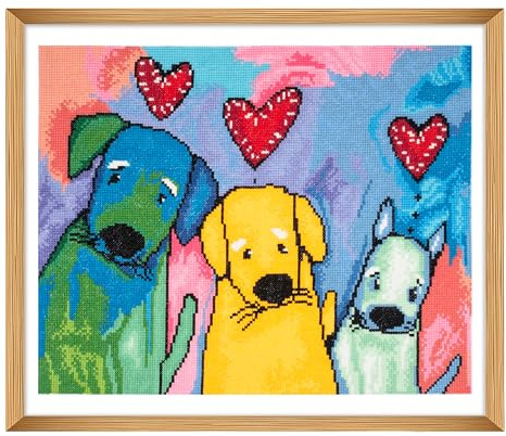 Trimits Large Cross Stitch Kits - Counted Embroidery Needlework for Adults Beginners Kids, Christmas Gifts Wall Art (Frame Not Included), 11 Count, The Three Amigos