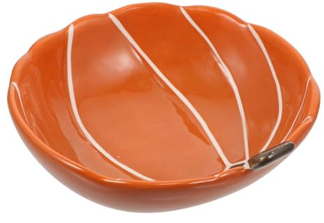 Cabilock 3 Piezas Tazón De Calabaza Cuenco Para Servir Bandeja De Perfumes Bol Plato De Dulces Truco Tazón De Azúcar Cuchara De Bebe Temático Cesta Tazón De Ramen Estropeado Cerámica Yellow