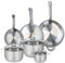 ELO 9886850 Batterie de cuisine 6 pièces, Ensemble de 3 Poêles de cuisson 24, 28 et 32 cm et 3 faitouts 14, 20 et 24 cm Elo Profi Brillant, inox, induction