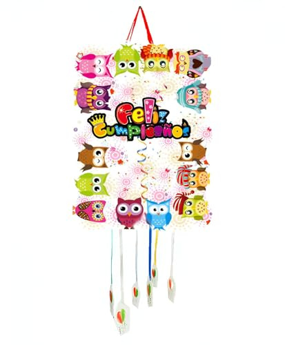 SIDRAL Piñata zum Kindergeburtstag, Pinata für Kinder, Dekoration für Kinderpartys, Jungen und Mädchen, große Pinatas zum Befüllen mit Spielzeug und Süßigkeiten, leicht zu befüllen (Eulen)