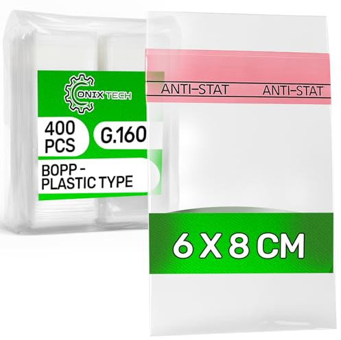 400 Pezzi Bustine Adesive Trasparenti 6 x 8 cm BOPP - Food Safe | Sacchetti Trasparenti con Adesivo per Confetti Caramelle Biscotti - Spessore 0,04 mm G.160 - ONIX TECH