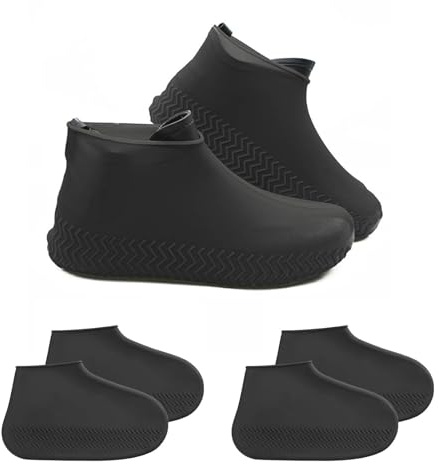 Galenecx 3 Piezas Cubrezapatos Impermeable, Fundas de Silicona Impermeables para Zapatos, Reutilizable Protector Calzado Lluvia, Elástico Cubre Zapatos Impermeable Lluvia, Unisex（M）