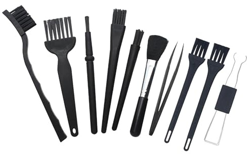 10Pcs Anti Static Cleaning Brush Set, Keyboard Cleaning Kit with Puller | ESD Safe Cleaning Kit With 8 Brushes, 1 Tweezers, and 1 Keycap Puller for Keyboards, PCs, Cameras, Phones, and Tablets