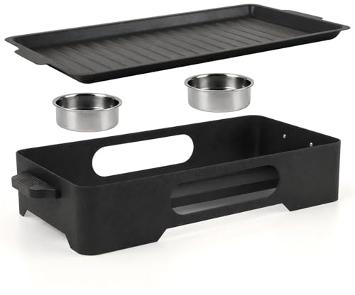 GEEKHOM Piastra riscaldante per barbecue, grande piastra riscaldante in alluminio con rivestimento antiaderente, scaldavivande per buffet e campeggio, accessorio per barbecue all'aperto e giardino