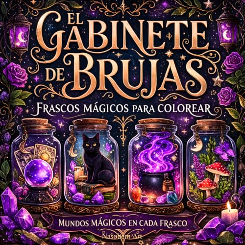 El Gabinete de Brujas: Frascos Mágicos para Colorear: Libro de colorear fantástico con criaturas encantadas, pociones, cristales, hierbas mágicas y mundos misteriosos