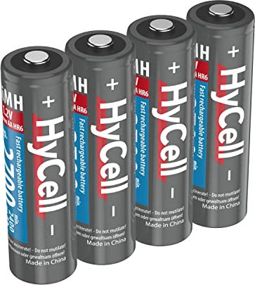 HyCell wiederaufladbar Akku Batterie Mignon AA 2700mAh NiMH ohne Memory-Effekt 4er Pack Photo Fotoakku Digitalkamera Spielzeug-Akku