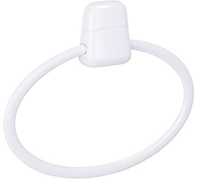 WENKO Handtuchring Pure - Handtuchhalter, Handtuchstange, Kunststoff (ABS), 27.5 x 22 x 2.5 cm, Weiß