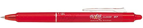 Pilot Frixion Clicker Retractable Erasable Rollerball 0.7 mm Tip - Red, Box of 12