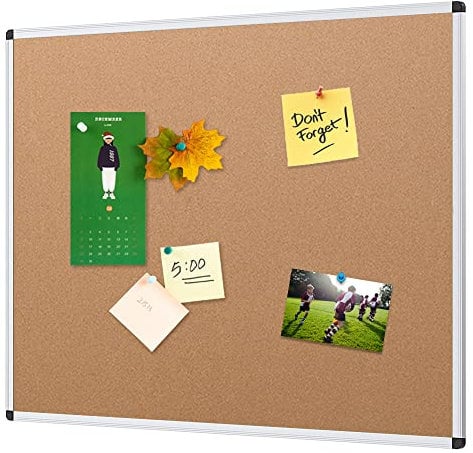 VIZ-PRO Pinnwand / Korktafel - mit Alurahmen - 90 x 60cm - für Wohnung und Büro