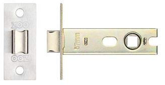 Zoo Hardware Contract Tubular Bolt Through Latch, Key Lock, Silver, Fire Rated 76mm, Stainless Steel, Latch