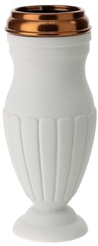 Holyart Vaso portafiori a Terreno Marmo Sintetico Bianco