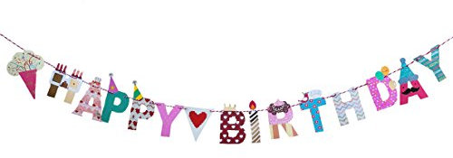Oblique-Unique® Happy Birthday Girlande - Party Kinder Geburtstag Kinderzimmer Kindergarten Dekoration