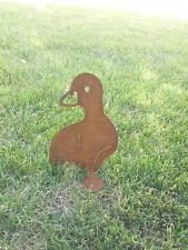 Zen Man Ente, Garten Figuren, Natur Farben und Eisen Garten Tier Deko Metall Edelrost