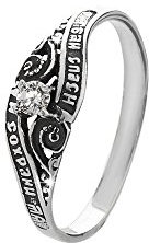 NKlaus Sterlingsilber Silber 925 Orthodoxe Ring Größe 52 (16,5mm) Solitär Zirkonia Weiß 36231