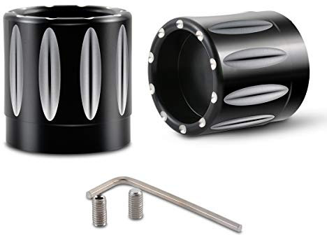 KATUR Motorcycle Black Vorderachsabdeckkappe CNC Vorderachsmutternabdeckungen Schraube für Harley Dyna V-Rod Touring Sportster XL883 XL1200