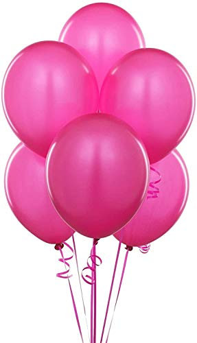 Fuchsia Pink Balloons 100 Pack, Large 12 Inch Thick Latex Biodegradable Helium Party Balloons for Birthday, Wedding, Baby Shower, Valentine's Day Events Decoration for Balloon Arch Garland