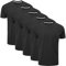 Charles Wilson Paquete 5 Camisetas Cuello Redondo Lisas (X-Large, Negro)
