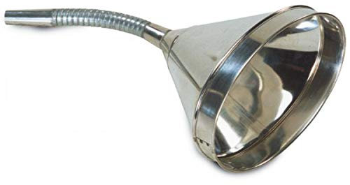 Embudo de metal de 24 cm con filtro y alargador flexible para trasvase de combustible de AMA