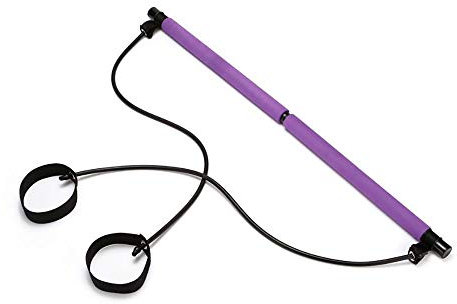 YMZ Pilates Stick Fitness Stick Multifunktionsgerät Yoga Fitness Equipment Elastisches Zugseil Home Puller Sport Stretch Gürtel, violett