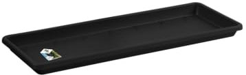 Elho Barcelona Balconnière Soucoupe 40 - Soucoupe pour Balcon & Extérieur - Ø 34.6 x H 2.8 cm - Noir/Living Noir