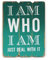 levandeo Wandbild Holz 28x21cm Grün Sprüche Sayings Shabby Chic Vintage Deko Schild I am who I am