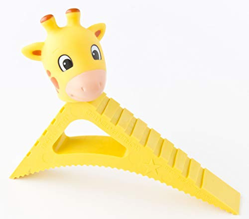 Pekasa Kids Door Stopper, Award Winning Design Heavy Duty Rubber Door Stops, Works on Any Floor Surface and Any Door Type, Fun Door Wedge Stop for Kids Room, Play Room or Family Room (Yellow Giraffe)
