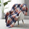 SOCHOW Flanell Fleecedecke 150 × 200 cm, ganzjährig Korallerosa Karierte Decke für Bett, Couch, Auto
