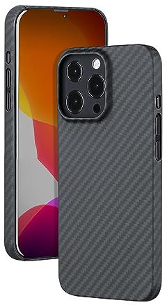 AQUYY Schutz Hülle für iPhone 12/ iPhone 12 Pro, Carbon Fiber Kevlar Ultra Dünn Handyhülle, Militär Grade Stoßfest Anti-Rutsch Hülle Kompatibel mit iPhone 12/12 Pro, Big Hole