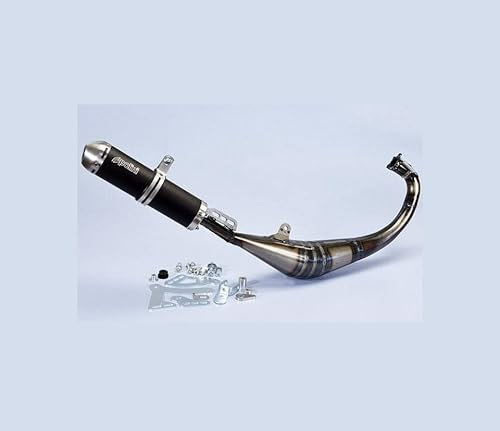 Pot 50 a boite polini hm pour minarelli 50 am6, beta 50 rr-rieju 50 rs3, rs2, rs1, mrt, smx, rmx, rr-peugeot 50 xps, xp6-mbk 50 x-power, x-limit-yamaha 50 tzr, dtr (passage bas -silencieux alu noir)