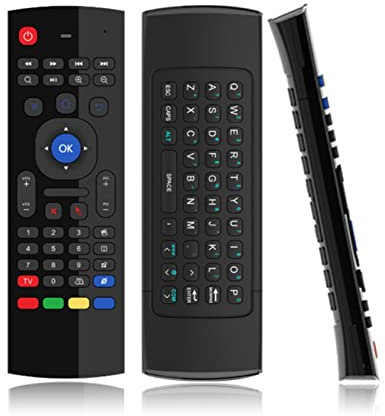 Yunseity Tragbare -Air-Maus-Fernbedienung, Smart-TV-Fernbedienung 2,4 G Drahtlose Tastatur-Fernbedienung mit Bewegungserkennung, für Windows, Android, IOS, PC, TV-Box(Schwarz)