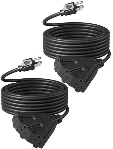 DEWENWILS - Rallonge de Noël pour l'extérieur, 16/3 SJTW, câble d'alimentation triple fil, résistant aux intempéries, rallonge robuste pour décoration de fête et