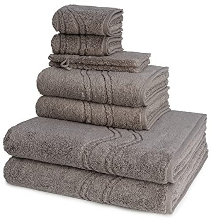 Ross - 8 teiliges Frottier-Set - Cashmere Feeling (2 X Wasch- 2 X Gäste- 2 X Dusch- 2 X Handtuch im Set) - 520 g/m2 - Baumwolle - Walkfrottee - saugstark - weich und flauschig - Flanell