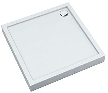 Sellon24® Duschtasse Duschwanne inkl. Styroporträger Duschboard aus Sanitär-Acryl in Weiß DIN 51097 (80x80x12)