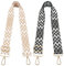 BETESSIN 2 Stück Boho Verstellbar Schultergurt für Taschen 3,8cm Taschengurt Breit Schulterriemen Handtaschen Riemen mit Streifenmuster 70-130cm mit Gold Karabiner für Schultertaschen Taschen