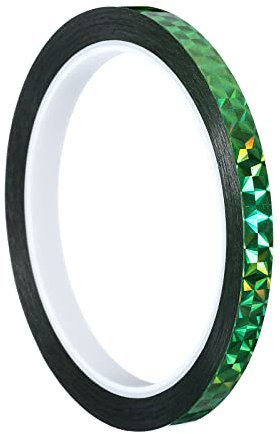 PATIKIL Glitzer Klebeband 8mm x 50m Washi Tape Holografische Selbstklebende Metallic Klebeband Reflektierender Prismenband für DIY Geschenkverpackung Party Dekoration Grün