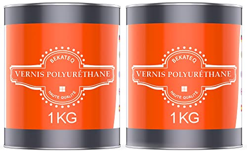 BEKATEQ BK-635PU Vernis de sol PU polyuréthane incolore brillant 2kg I Revêtement de sol & scellement pour béton, tapis de pierre, bois & carrelage I Résistant aux UV & à la chaleur, séchage rapide
