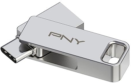 PNY 128GB Duo LINK USB 3.2 Typ-C Dual Flash Drive für Android-Geräte und Computer - Externer mobiler Speicher für Fotos, Videos und mehr - 200MB/s