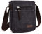 DASKING Herren Tasche Umhängen, Umhängetasche Klein Vintage Canvas für Herren, Schultertasche Messenger Bag Kuriertasche, 23 x 28cm 9 ipad (Schwarz)