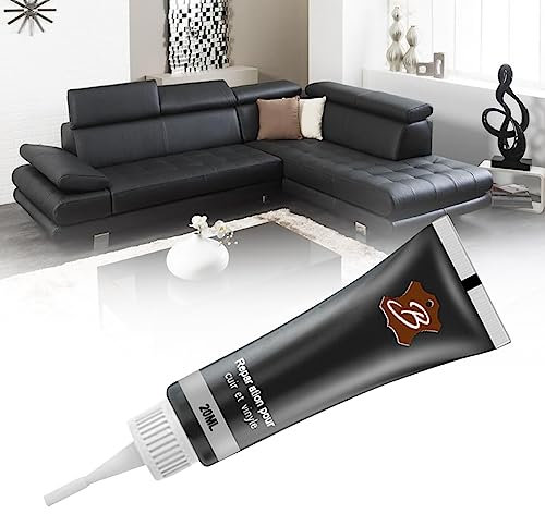 Lederreparatur Creme,Leder Reparatur Set,Leder-Restaurator,Leder Autositze,Sofas,Lederbekleidung,Ledertaschen,Gürtel,Reisetaschen Usw Kratzer,Löcher,Verschleiß Kunstleder Reparatur,20ml (Schwarz)