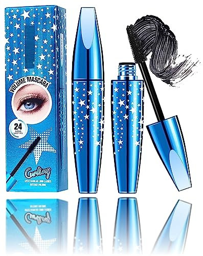 Mascara imperméable en fibre de soie 4D - Volumisant, allongeant, ultra noir, longue durée, anti-taches, effet princesse pour cils, pinceau effilé, sans agglomérant, pinceau effilé, mascara noir