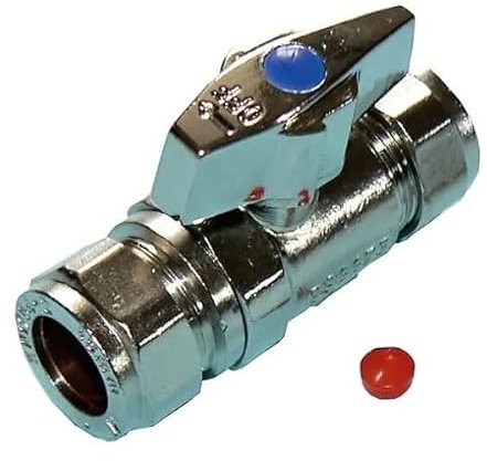 Hep® 15 mm verchromtes Isolierventil & Metallhebel Butterfly-Griff Service Ball O Fix Ventil