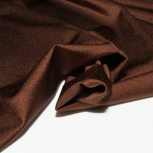Lycra Verkauf pro Meter, glänzender Stretch-Lycra-Stoff für Sportbekleidung, Lycra nach Maß 235 MARRONE